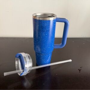 Stanley Speckled Blue Travel Mug with Straw